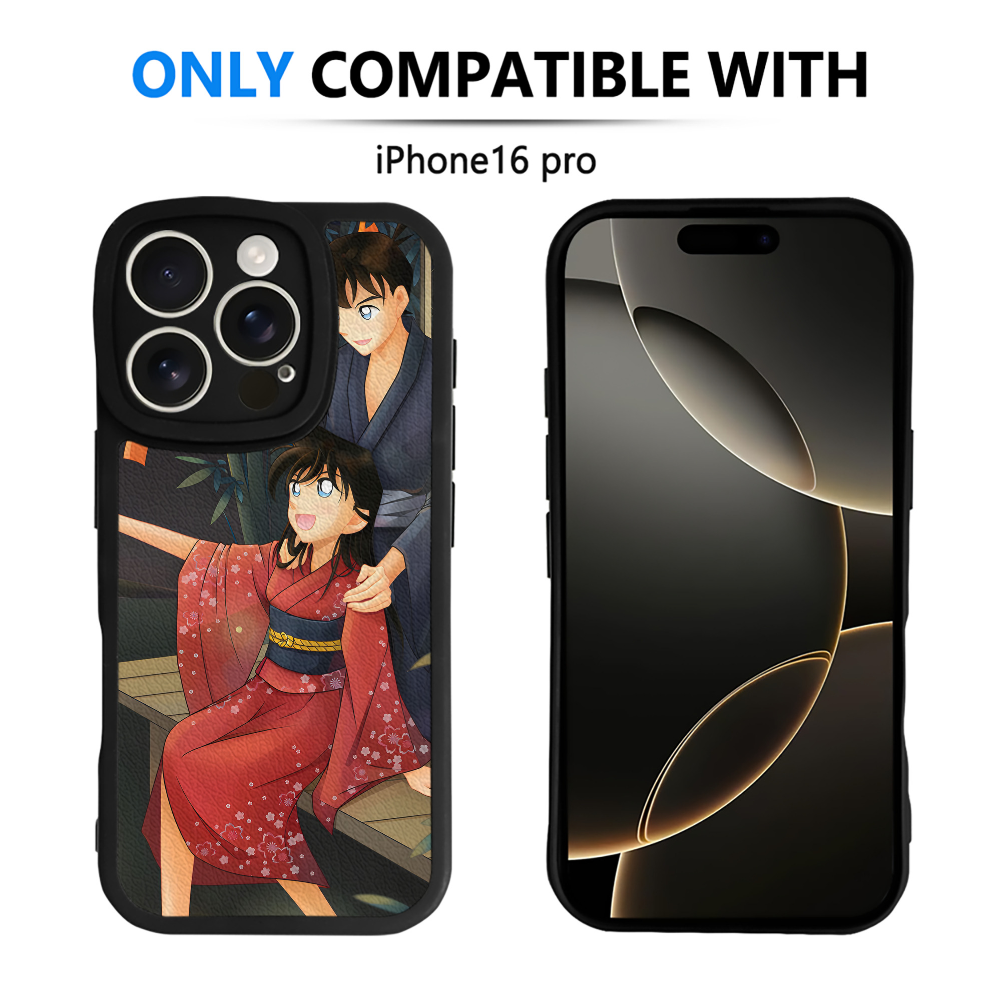 （画像用） 名探偵コナン Detective Conan 【iPhone 16シリーズ対応】シリコンスマホケース（レザー調） 材質：シリコン